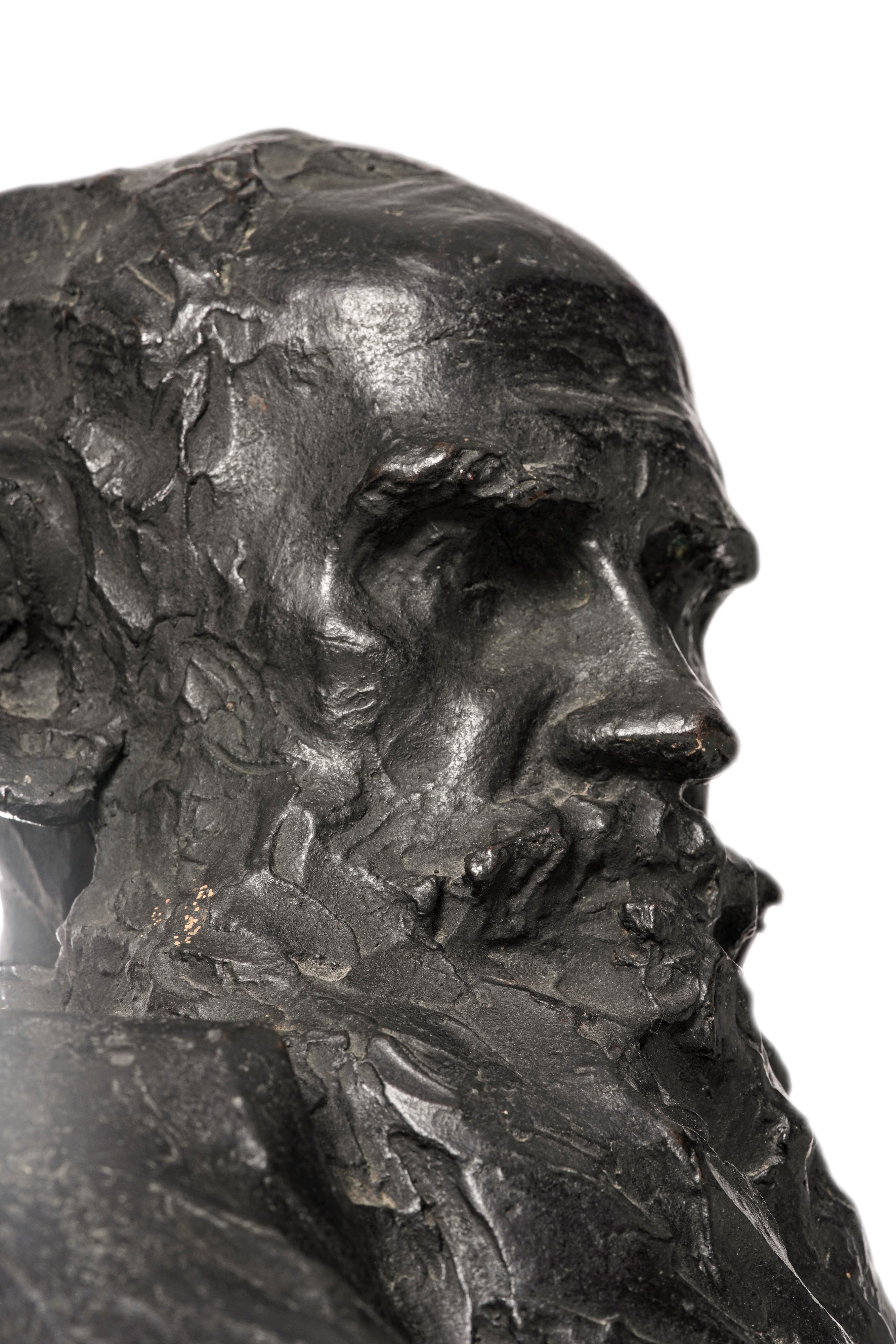 Paolo Troubetzkoy - Busto di Lev Tolstoj in bronzo patinato