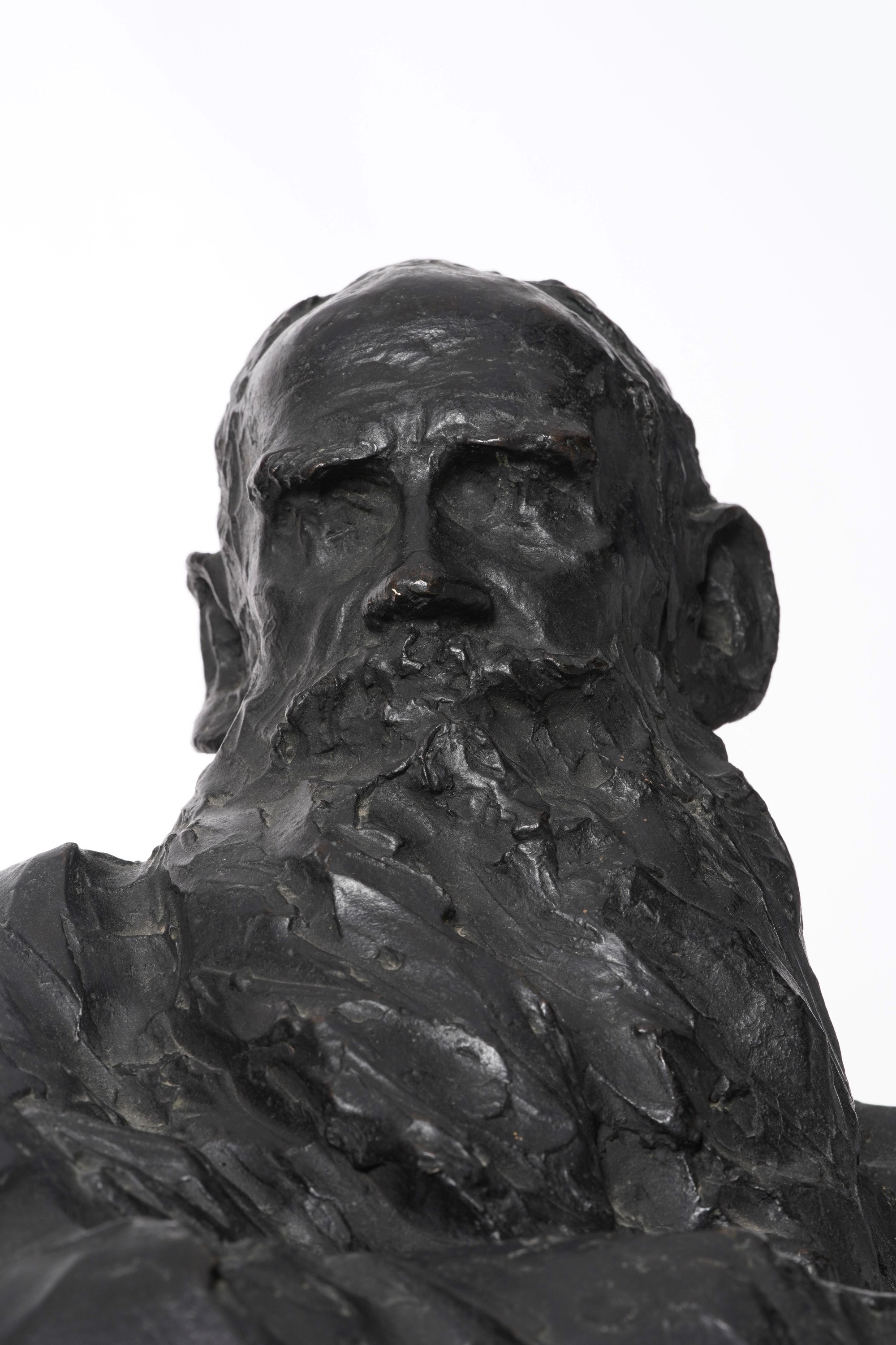 Paolo Troubetzkoy - Busto di Lev Tolstoj in bronzo patinato
