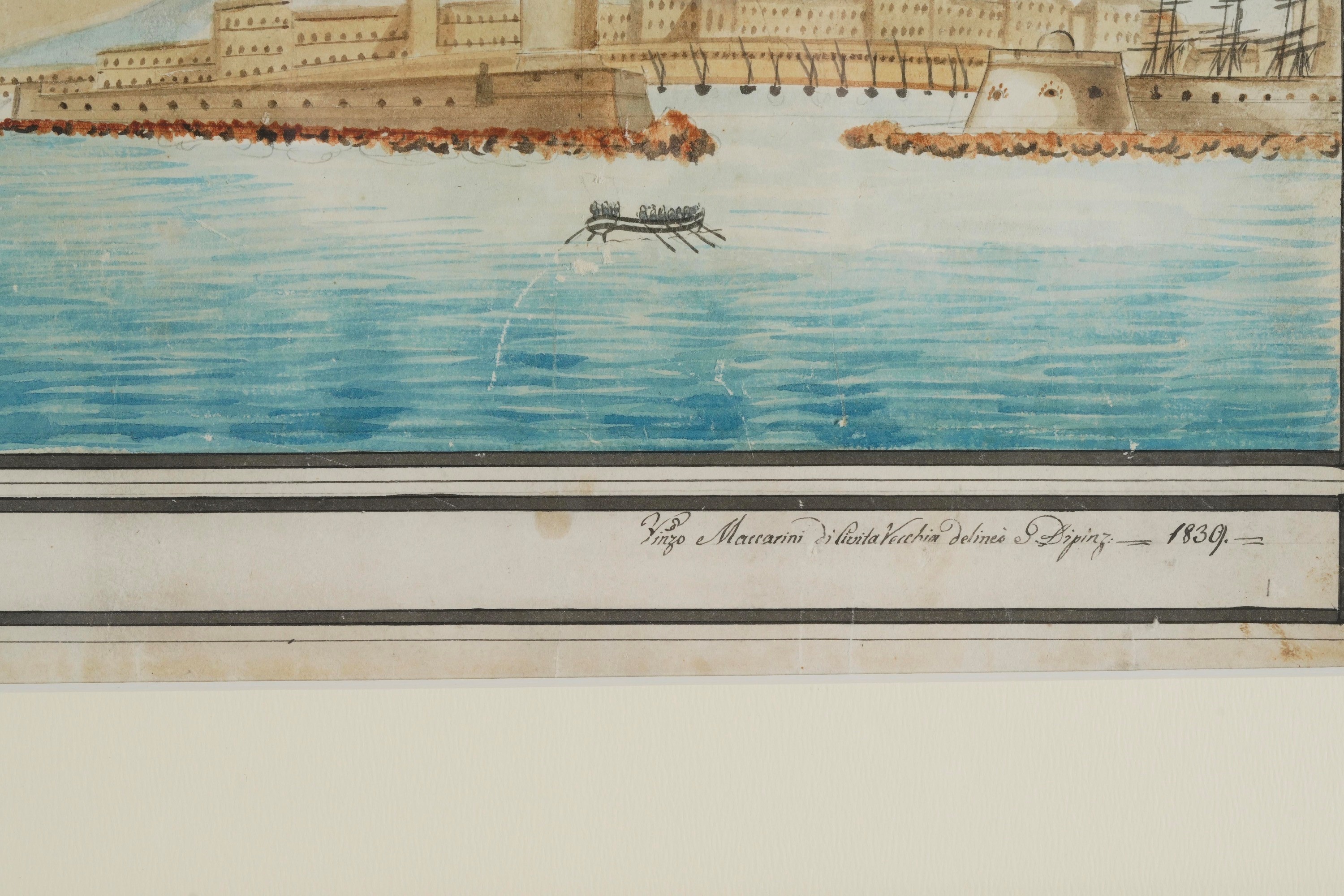 Vincenzo Maccarini, Ritratto della nave Flora in navigazione, acquerello