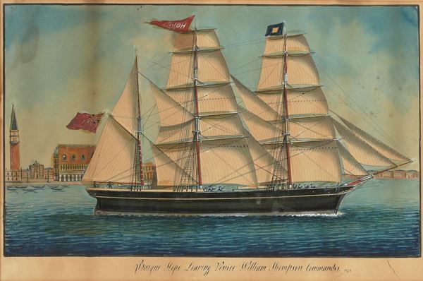 Barque Hope leaving Venice