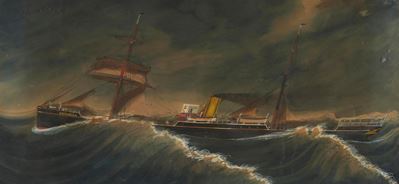 Briccella in navigazione, gouache su carta