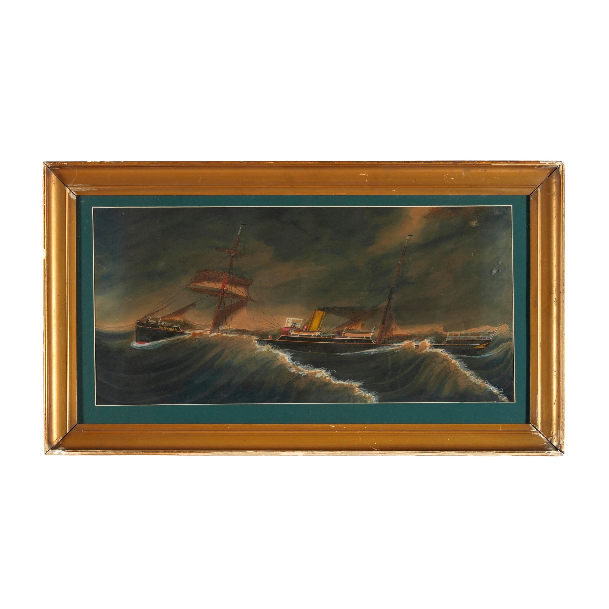 Giovanni Luzzo (XIX-XX Secolo) - Briccella in navigazione, gouache su carta