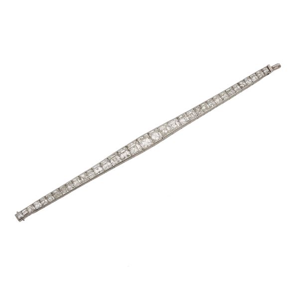 Bracciale con diamanti taglio carré per ct 23.00 circa