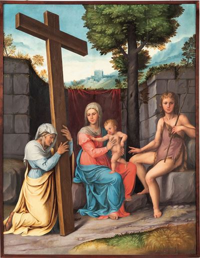 Madonna con Bambino, Sant’Elena e San Giovanni Battista, olio su tavola