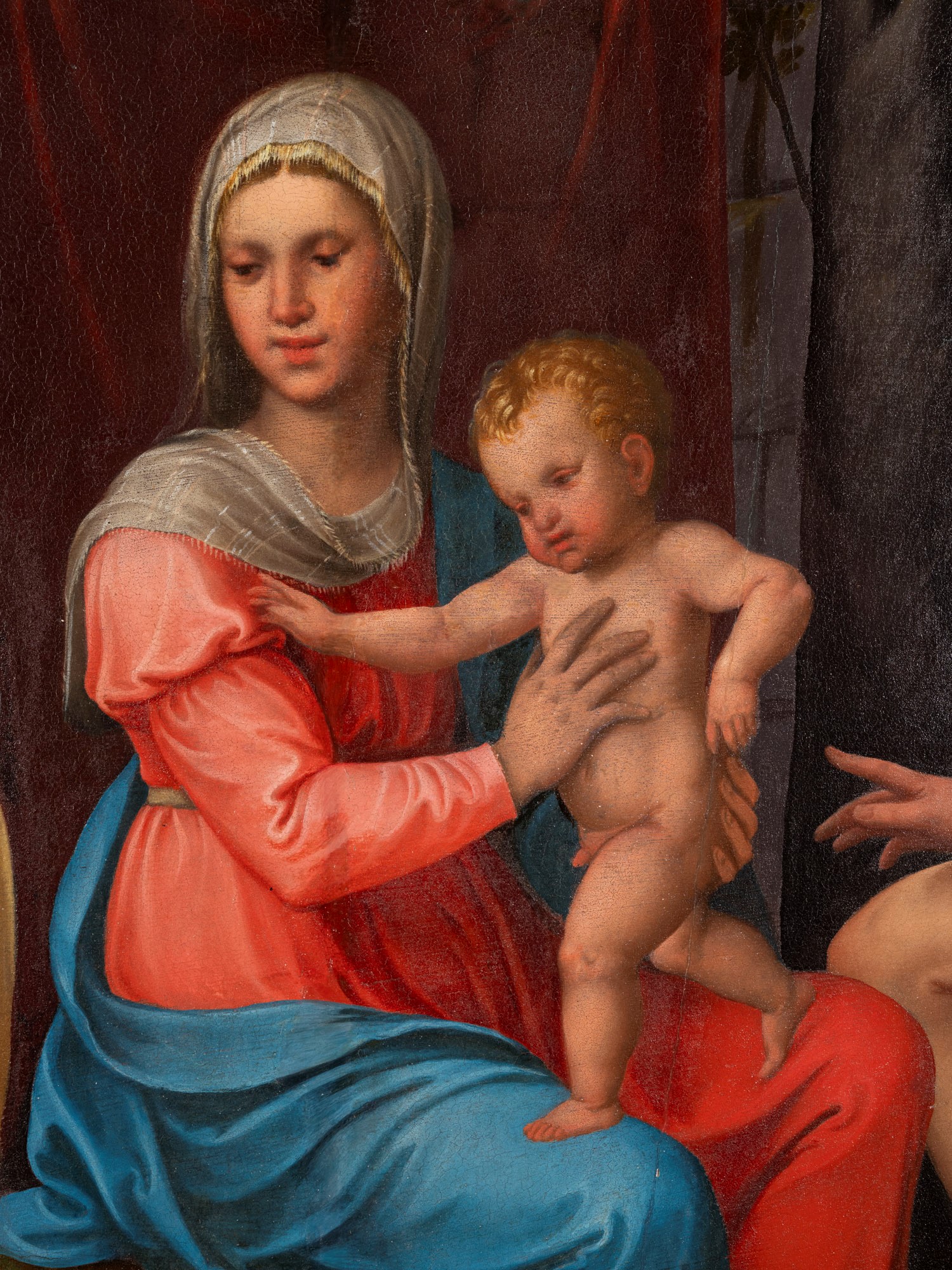 Benvenuto Tisi Detto il Garofalo - Madonna con Bambino, Sant’Elena e San Giovanni Battista, olio ...