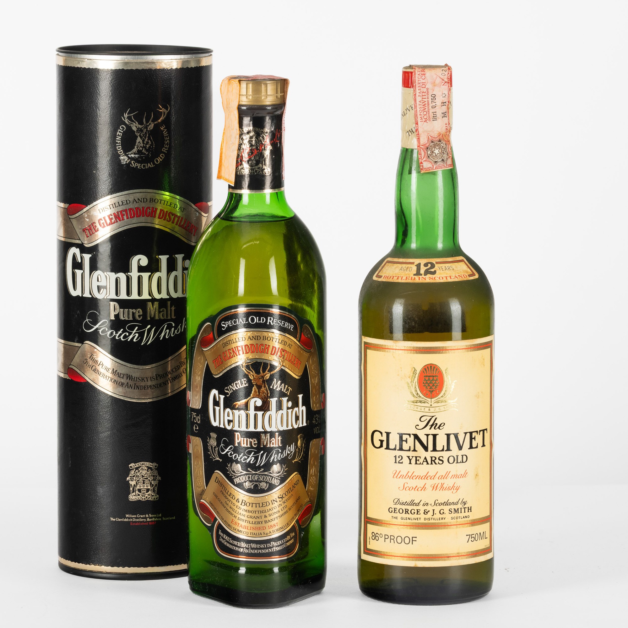 Glenfiddich & Glenlivet 12 Years, Single Malt & Unblended Whsiky