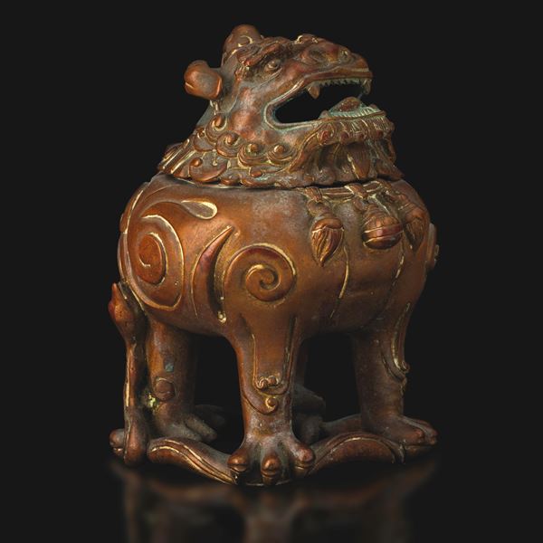 Bronze incense burner in the form of a Pho dog, China, Ming Dynasty, 17th century.