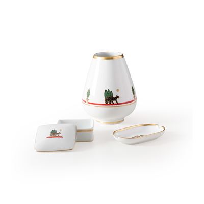 Maison Cartier, Vaso, posacenere e scatolina in porcellana (Made in France Limoges e Cartier), XX...