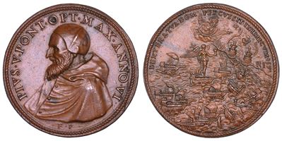Pio V, Medaglia commemorativa della battaglia di Lepanto del 1571