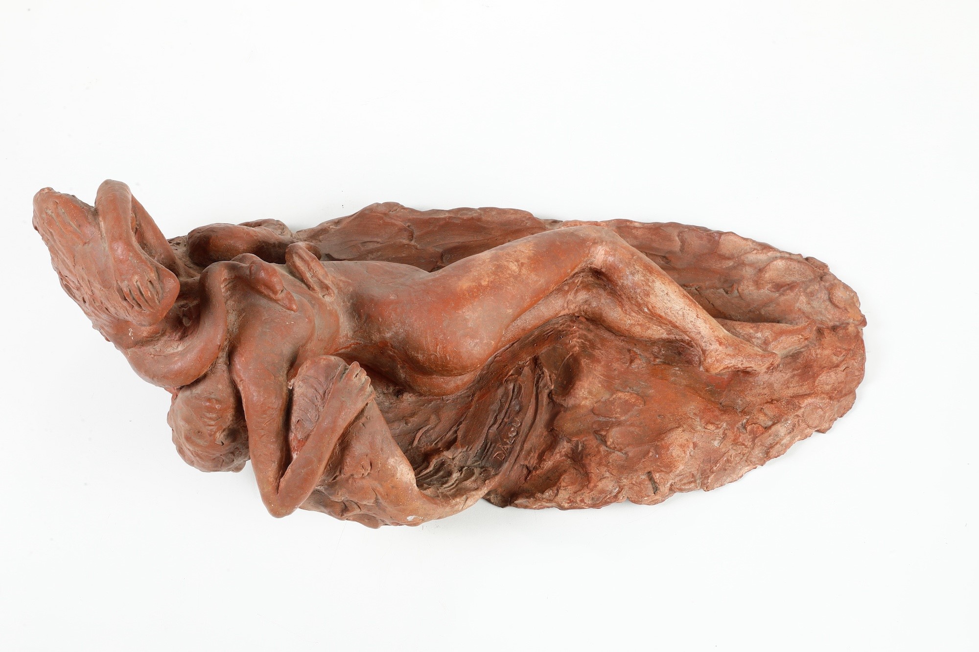 Aimé-jules Dalou - Leda e il cigno - Terracotta, 47 x 23 x 20,5 cm