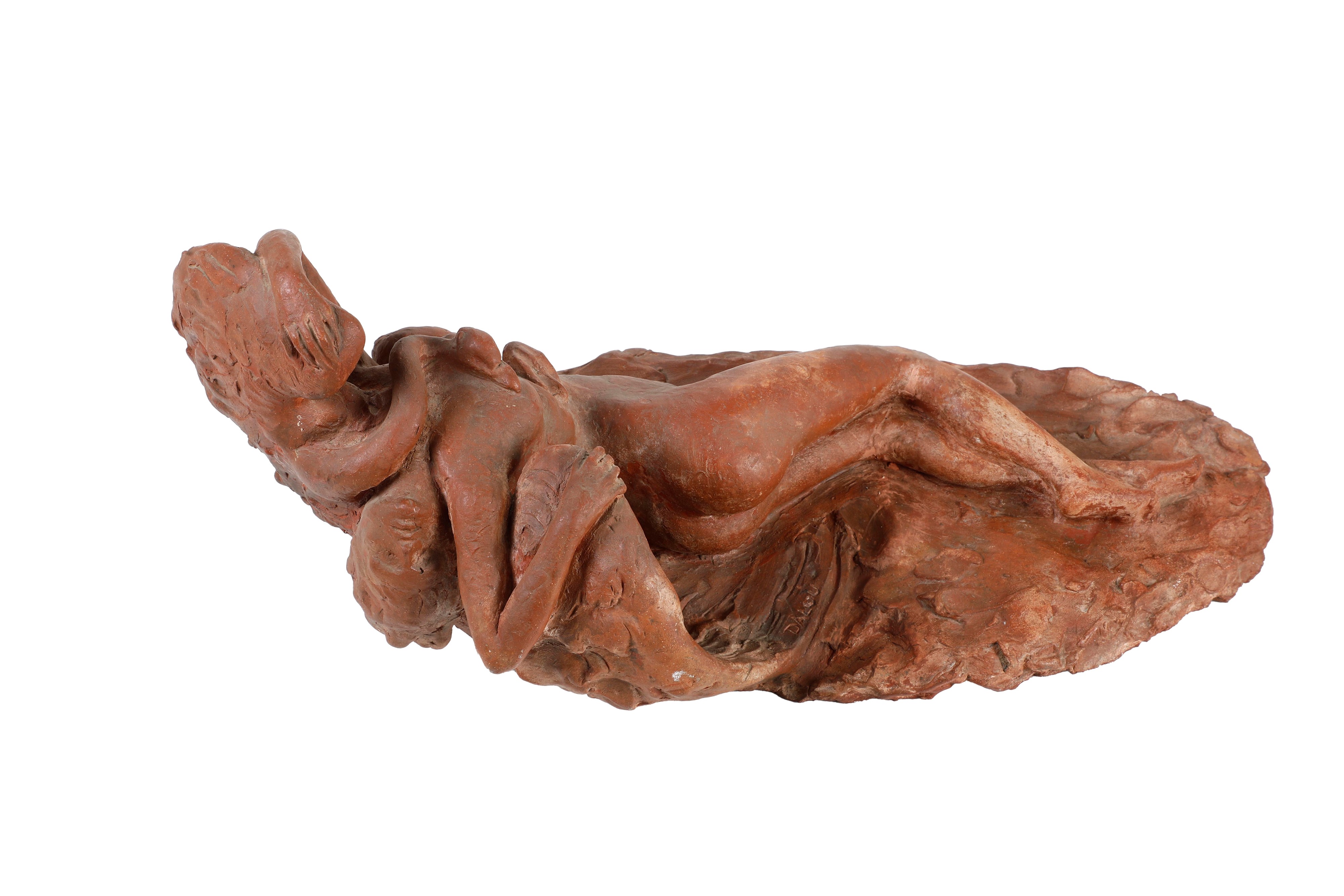 Aimé-jules Dalou - Leda e il cigno - Terracotta, 47 x 23 x 20,5 cm