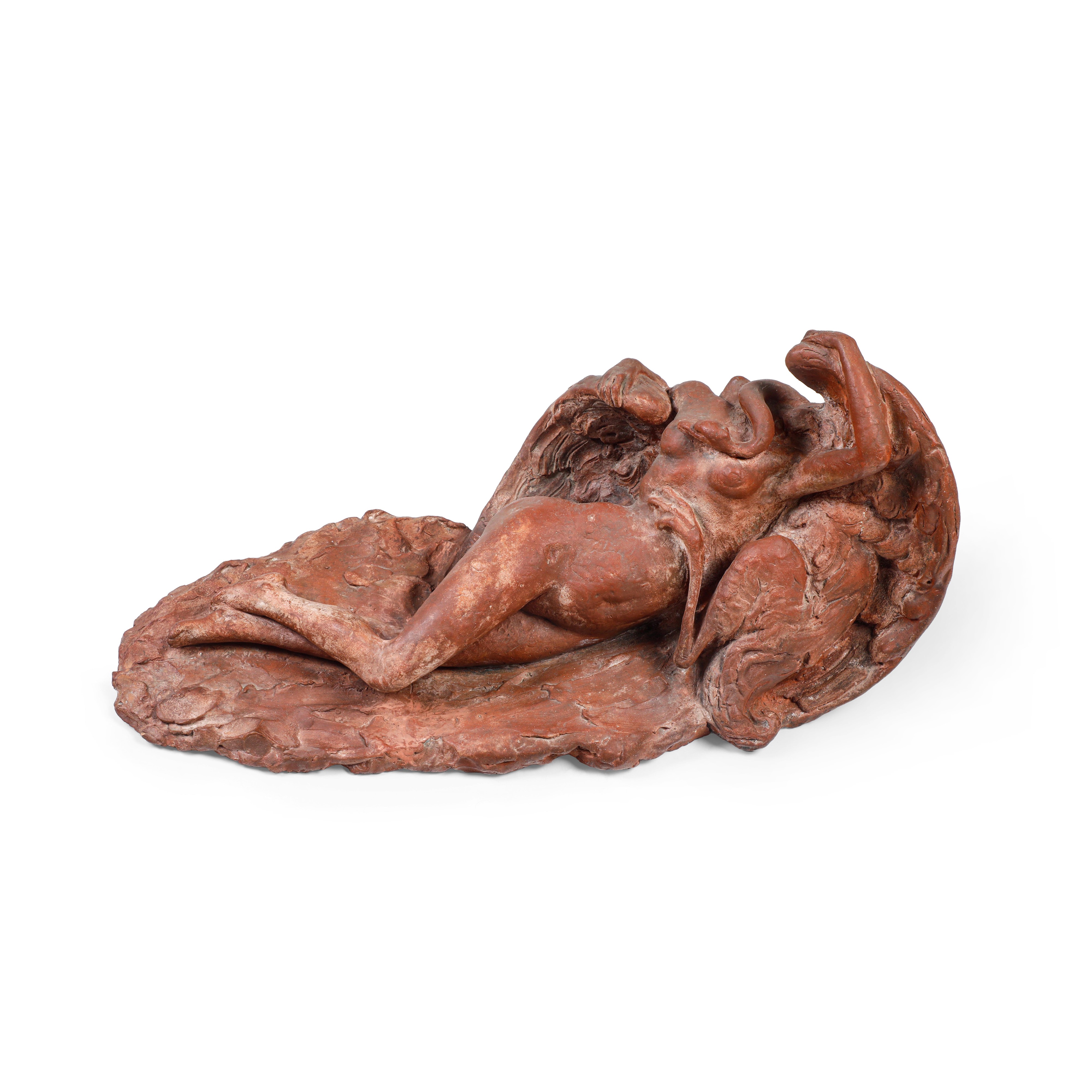 Aimé-jules Dalou - Leda e il cigno - Terracotta, 47 x 23 x 20,5 cm