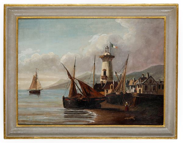 Scuola del XX secolo Veduta di porto