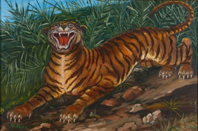 Ligabue, Tigre - Olio su tela