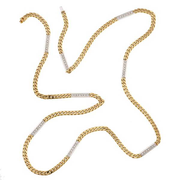 Diamond and gold long necklace