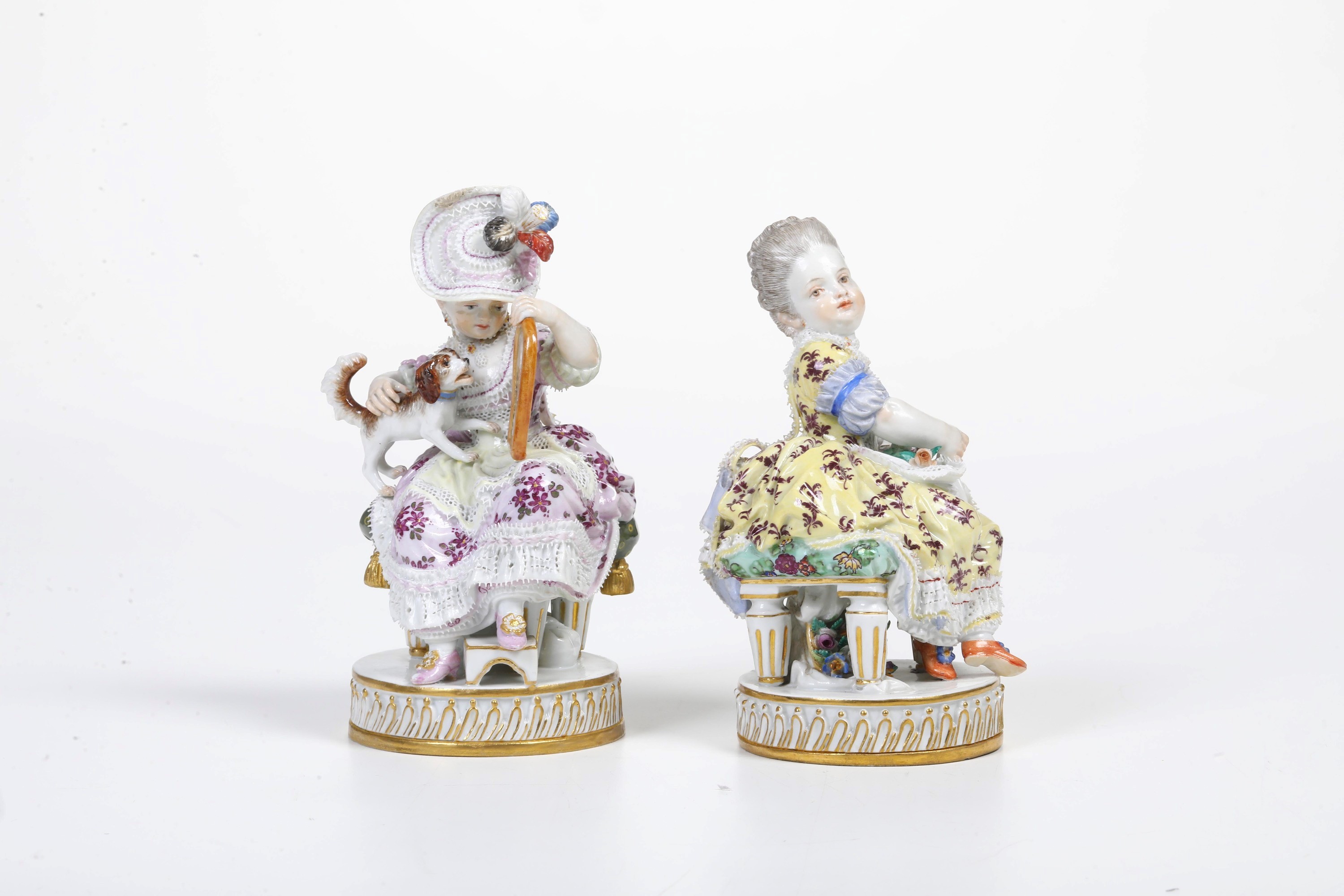 Coppia di figurine. Meissen, XX secolo. Modello di Acier della fine del XVIII secolo.
