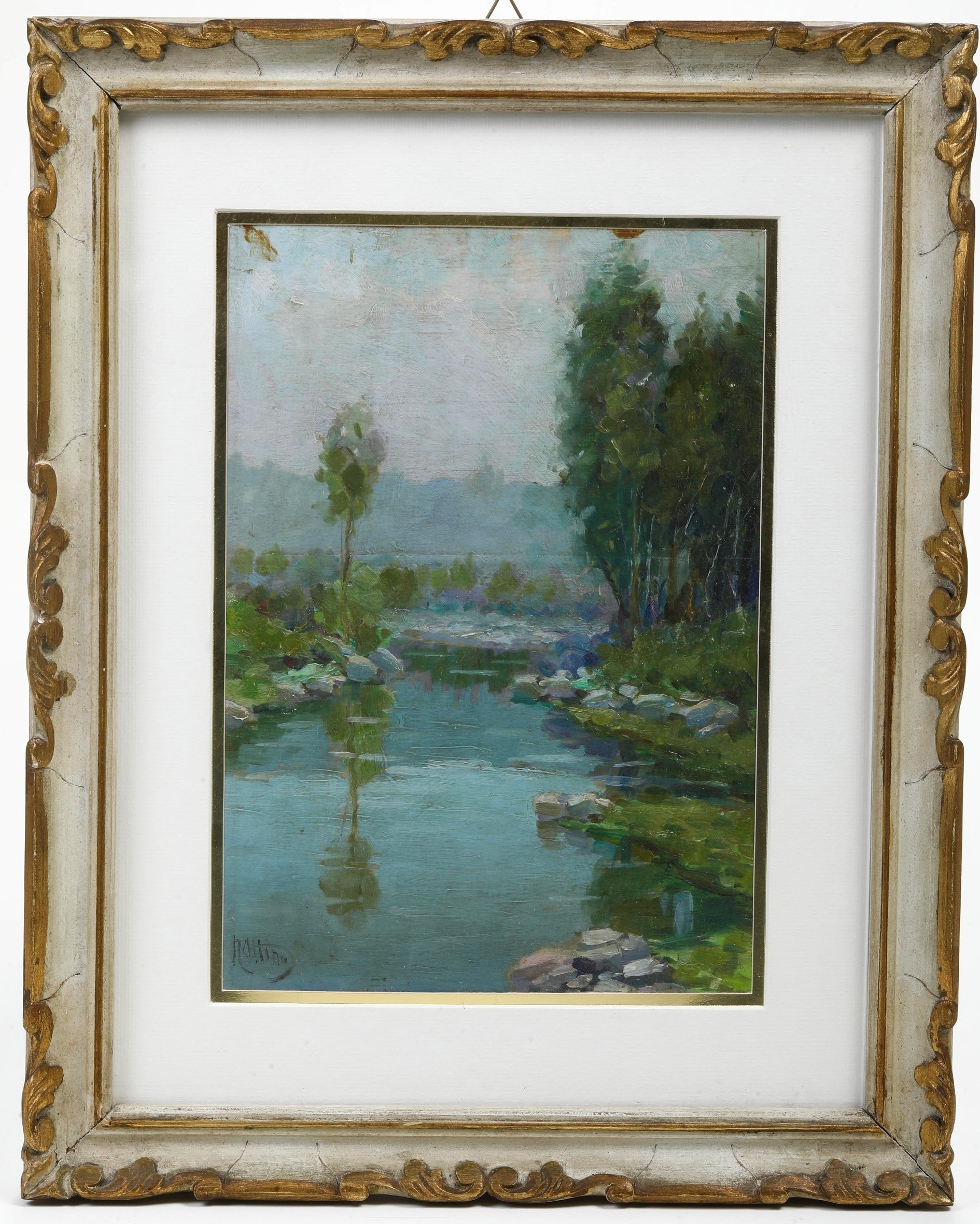 Vittorio Nattino - Paesaggio Fluviale e una Veduta di Venezia