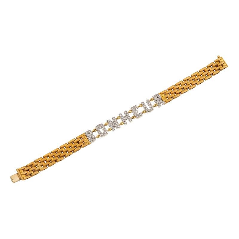 Diamond and gold "Bonheur" bracelet  - Auction Fine Jewellery - Cambi Casa d'Aste