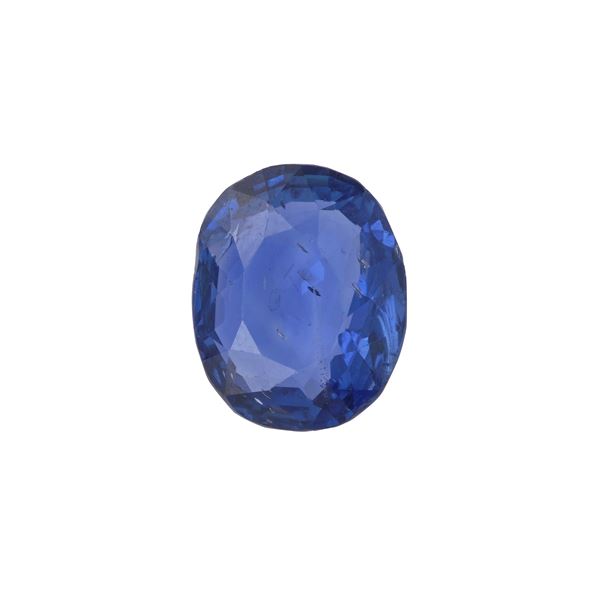 Sri Lanka sapphire weighing 9.37 carats and diamond ring. Gemmological Report R.A.G. Torino n. C20015mn