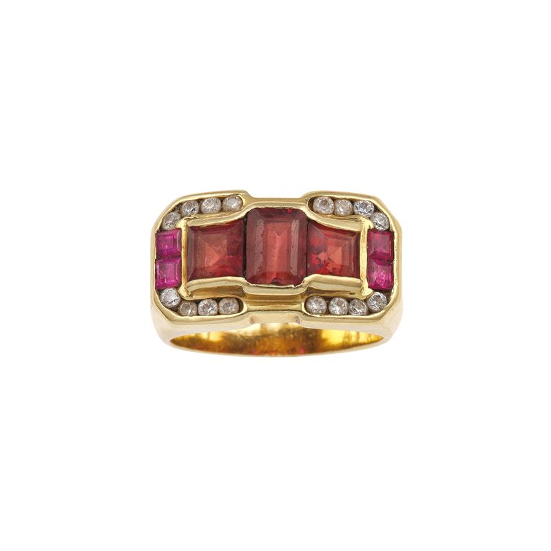 Ruby, diamond and gold ring  - Auction Jewels - Cambi Casa d'Aste