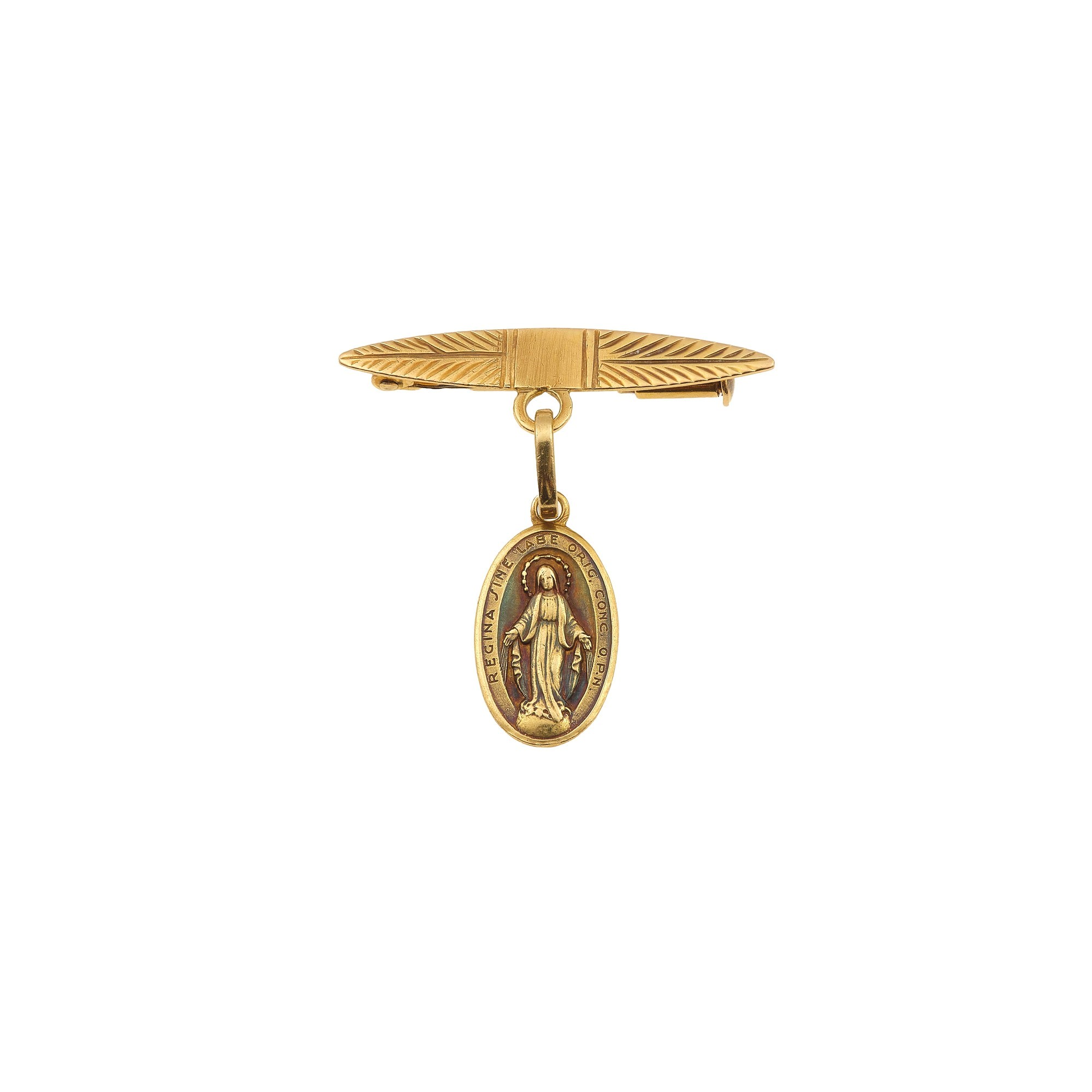 Lotto composto da un portamine, una medaglietta incisa ed una piccola spilla con medaglia