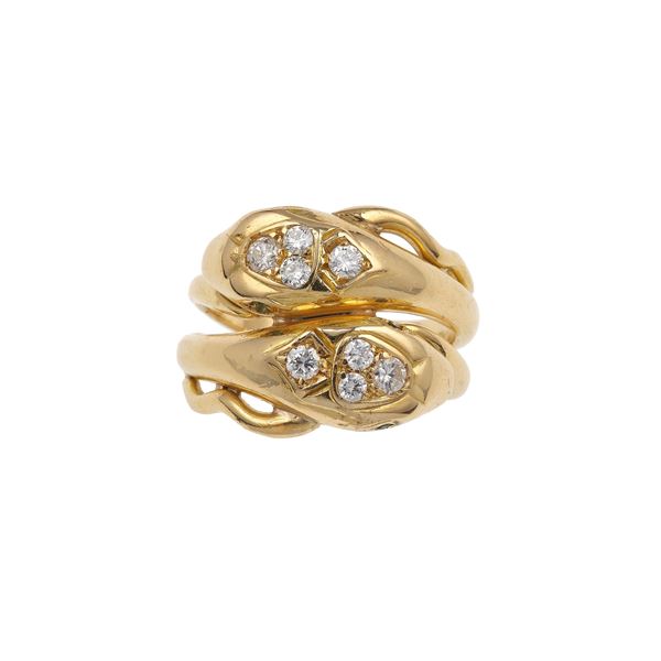 Diamond and gold ring