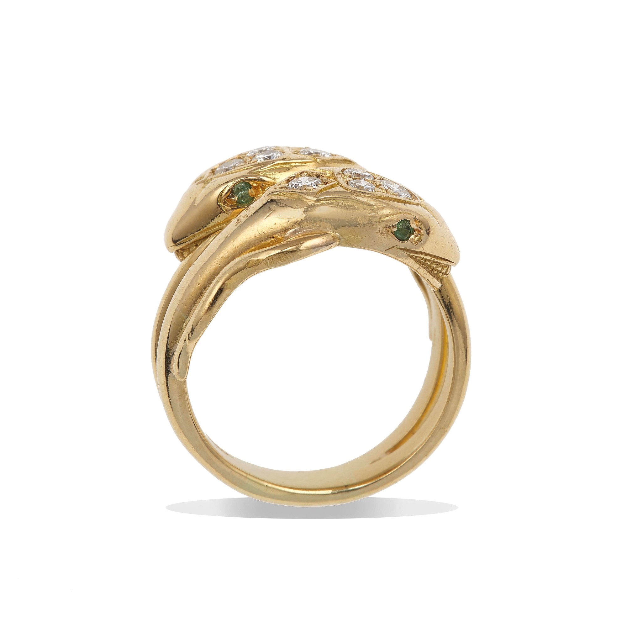 Anello “serpenti” con Piccoli Diamanti