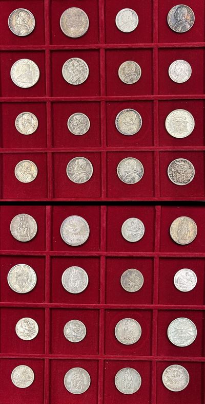 Vaticano, Lotto di sedici monete in argento