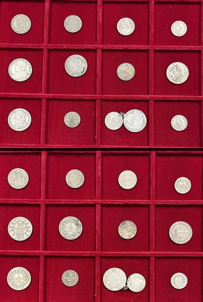 Monete dello Stato Pontificio, Pio IX (1846-1878), Lotto di tredici esemplari in argento