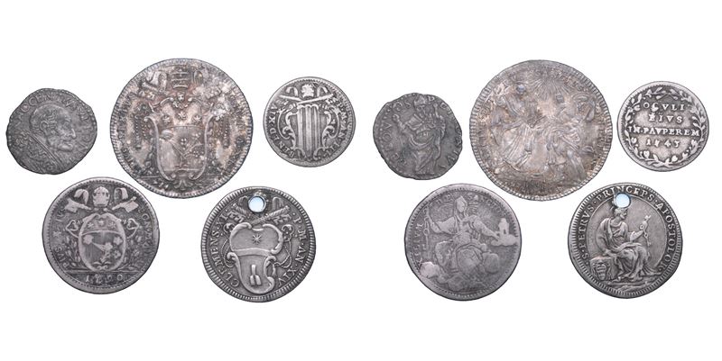 STATO PONTIFICIO. Lotto di cinque monete.  - Auction Numismatics - Cambi Casa d'Aste