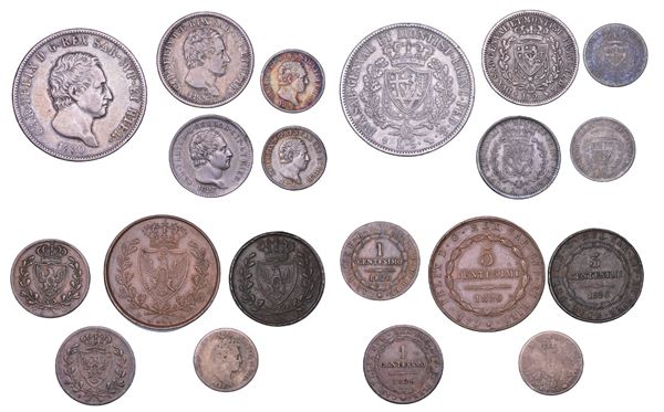 REGNO DI SARDEGNA. CARLO FELICE DI SAVOIA, 1821-1831. Lotto di dieci monete.