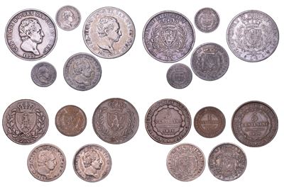 Regno di Sardegna, Lotto di dieci monete del periodo Carlo Felice di Savoia (1821-1831)
