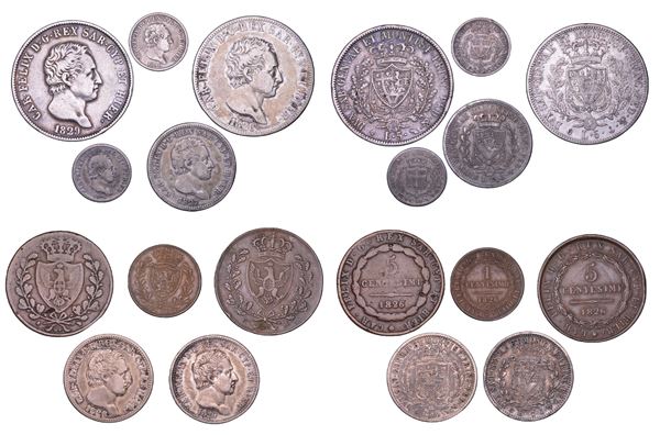 REGNO DI SARDEGNA. CARLO FELICE DI SAVOIA, 1821-1831. Lotto di dieci monete.