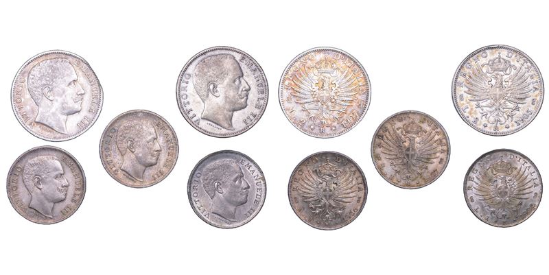 REGNO D’ITALIA. VITTORIO EMANUELE III DI SAVOIA, 1900-1946. Lotto di cinque monete.  - Auction Numismatics - Cambi Casa d'Aste