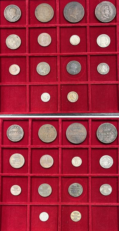 Monete di Napoli, Lotto di quattordici esemplari coniati durante i regni di Ferdinando IV (I), Fe...
