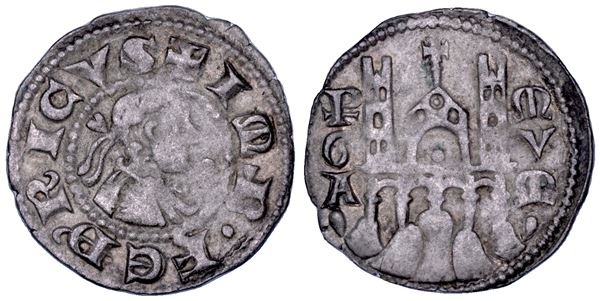 BERGAMO. COMUNE, A NOME DI FEDERICO II, 1194-1250. Denaro planeto, anni 1270-1282.