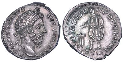 Marco Aurelio, Denario, 170-171 d.C., Roma