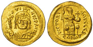Giustino II, Solido d'oro, Costantinopoli, 565-578