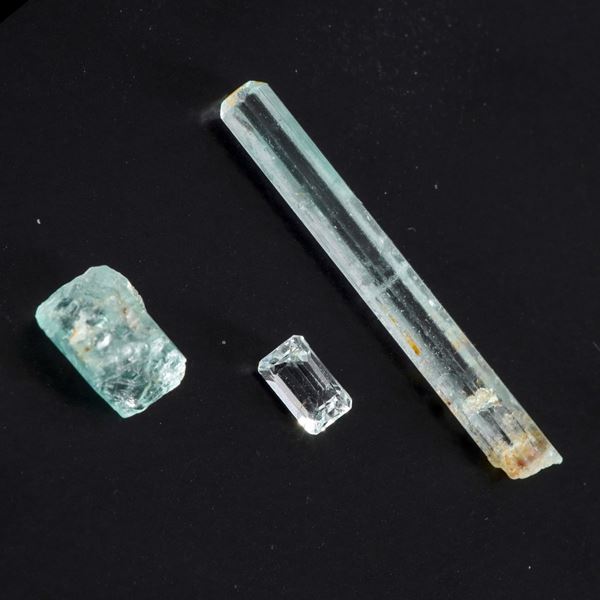 3 Pezzi diversi di acquamarina