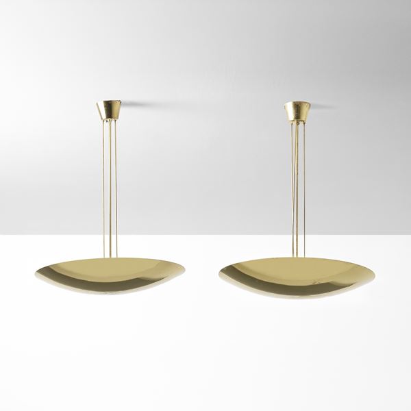 Due lampade a sospensione mod. Uplight