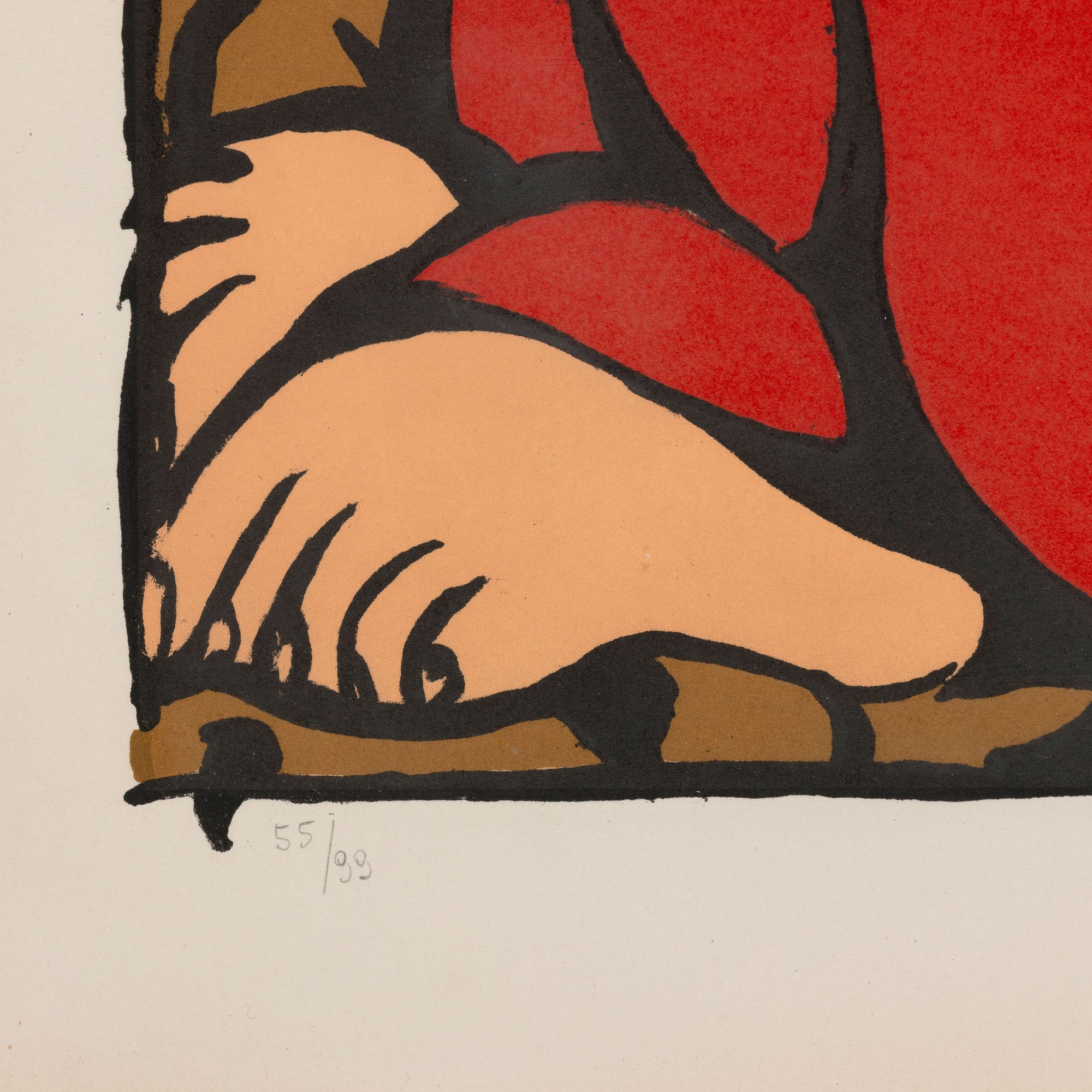 Domenico Cantatore - Donna sdraiata, litografia