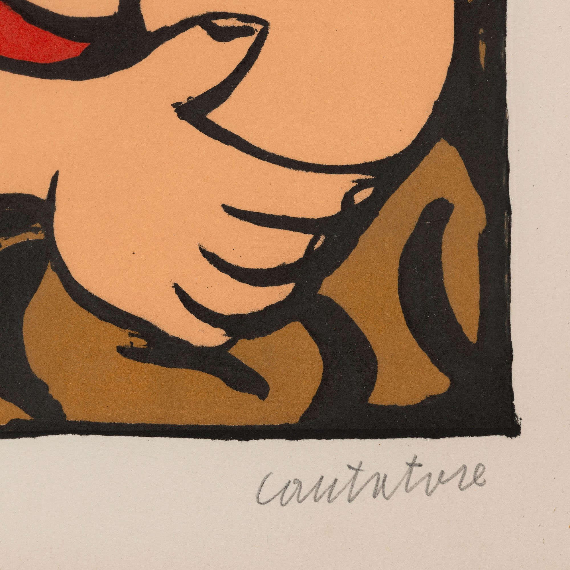 Domenico Cantatore - Donna sdraiata, litografia