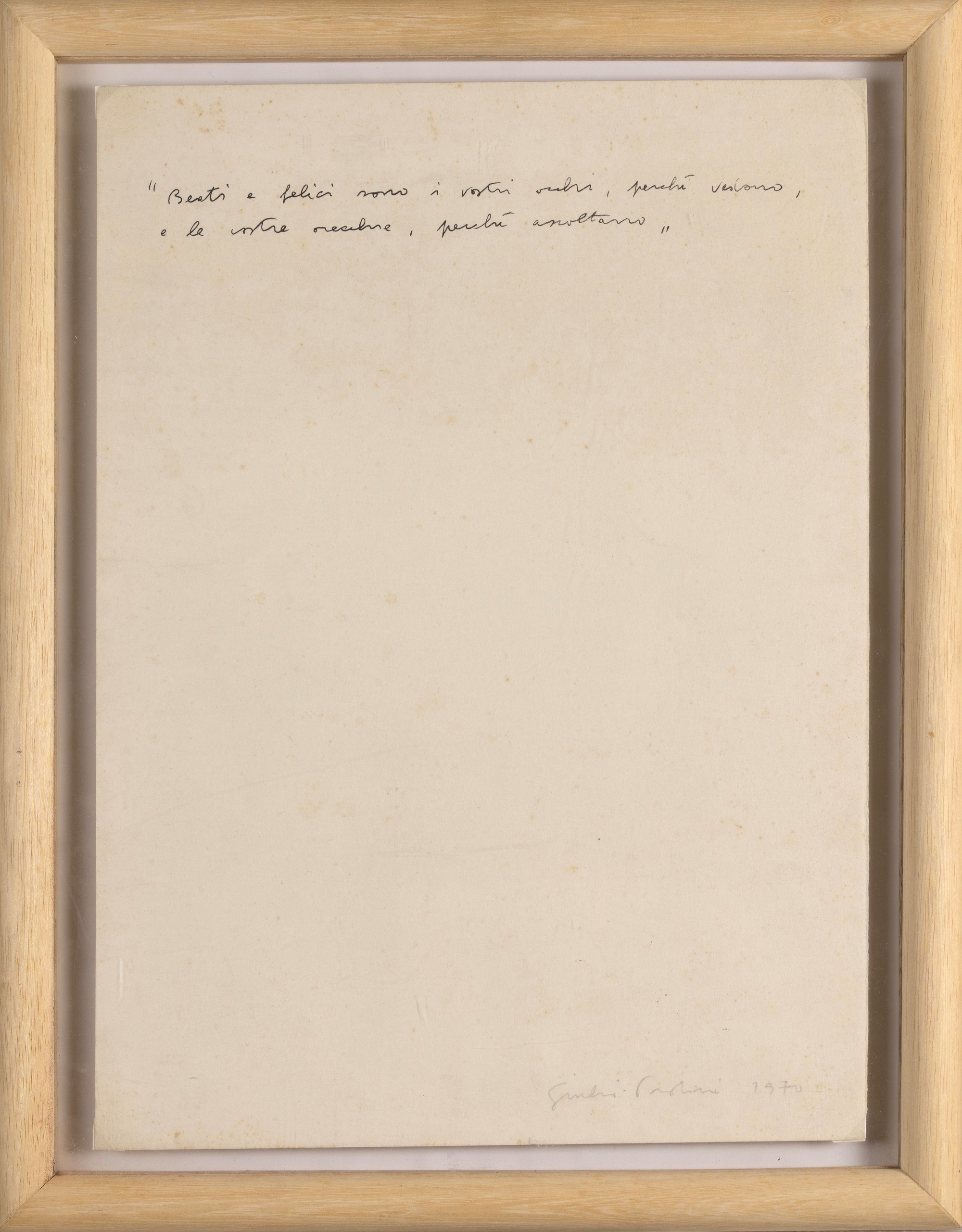 Giulio Paolini - Beati e felici sono i vostri occhi… (litografia, 1970)