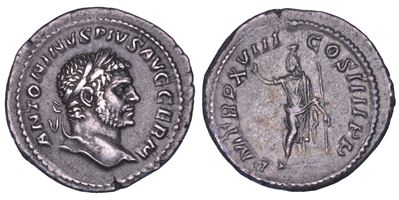 Caracalla, Denario, Roma, anno 215 d.C.