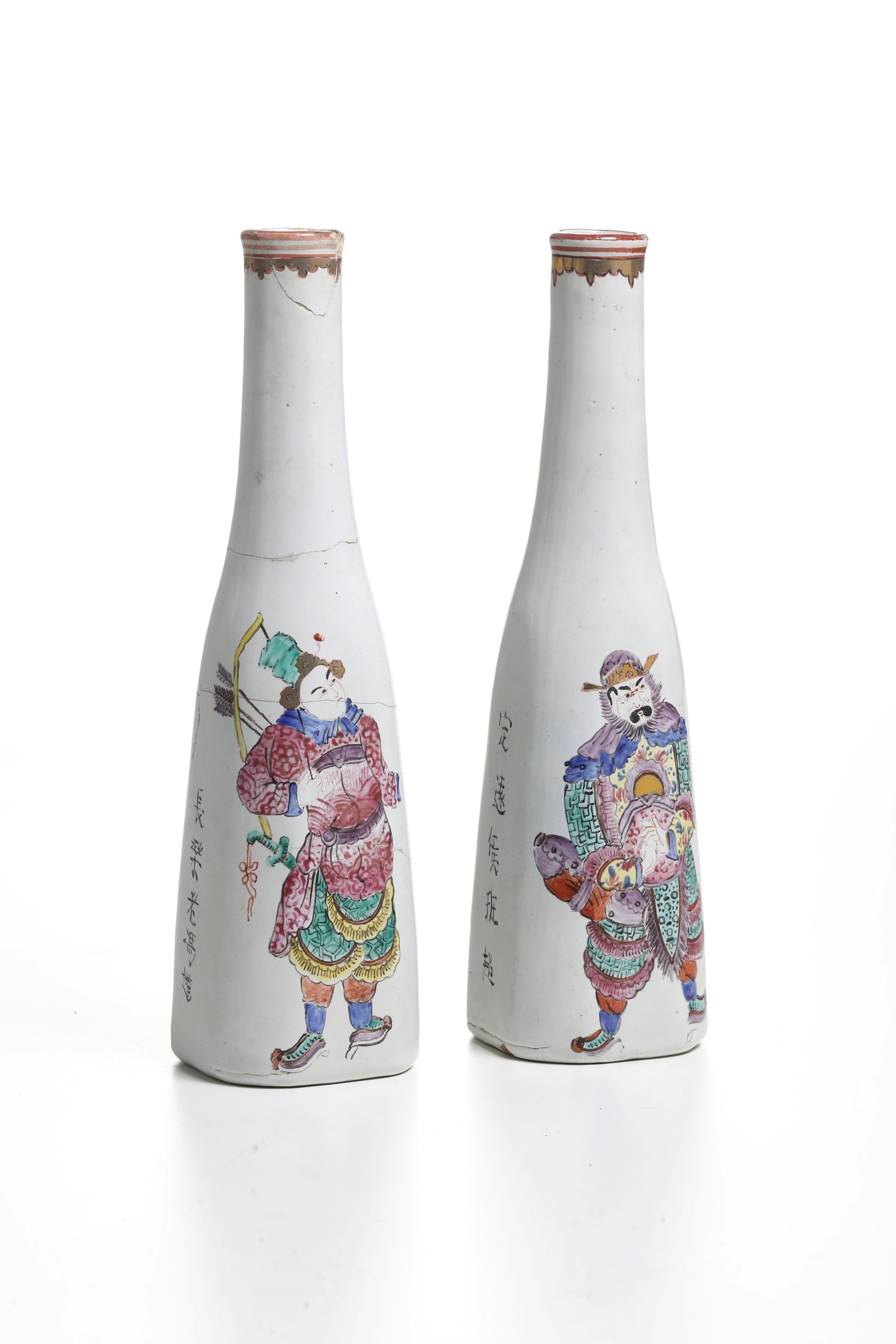 Maiolica, Coppia di bottiglie, Italia settentrionale (probabilmente Veneto), XIX-XX secolo