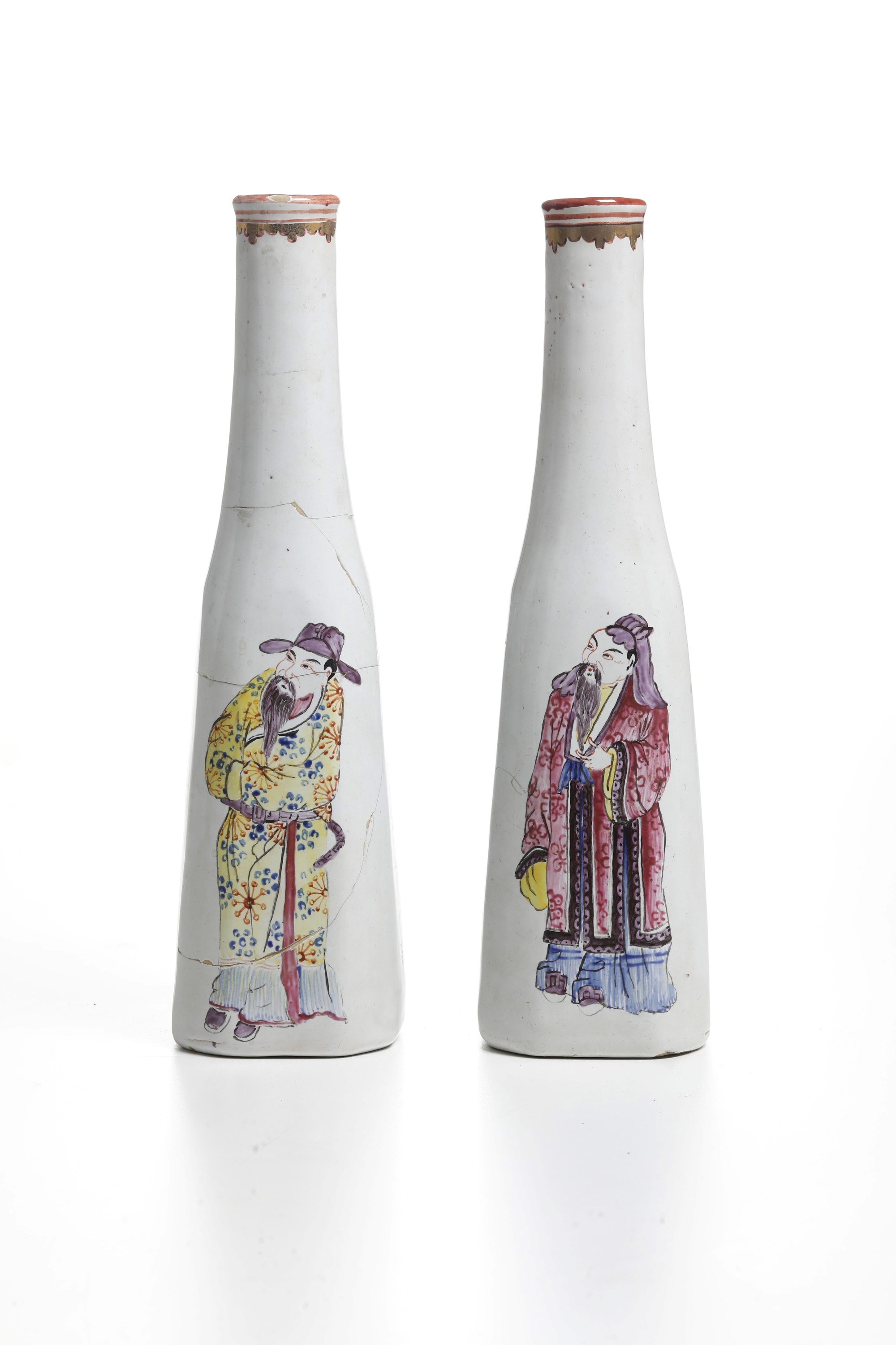 Maiolica, Coppia di bottiglie, Italia settentrionale (probabilmente Veneto), XIX-XX secolo