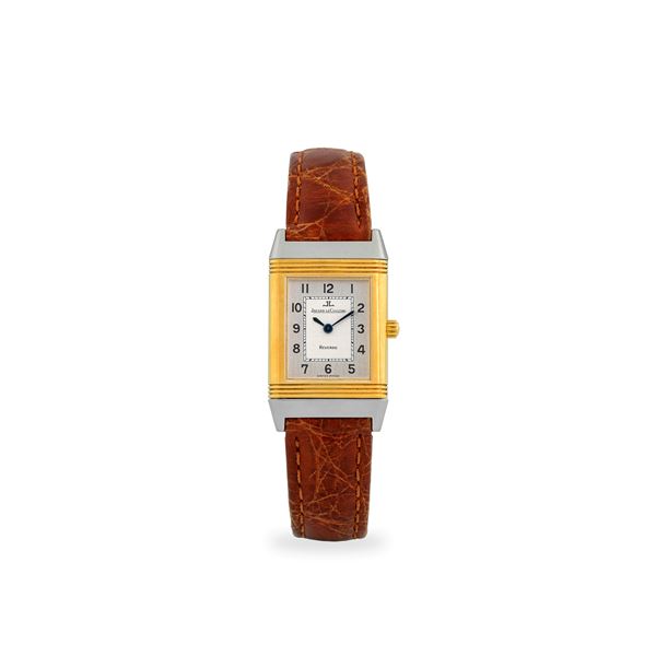 Reverso Classique Lady ref. 260.5.08 in acciaio e oro giallo 18k, quadrante argentè bitonale, con scatola e garanzia, circa 1990