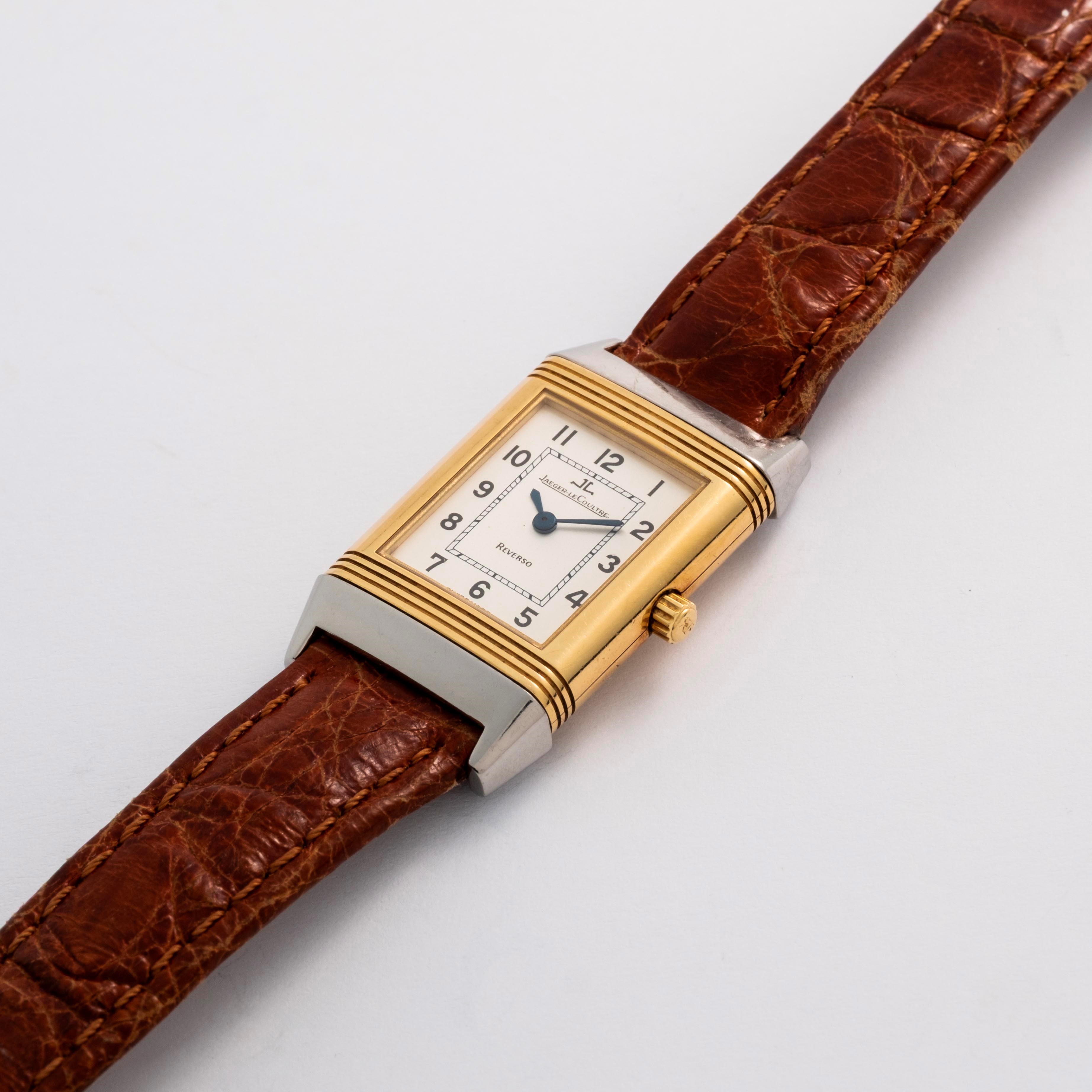 Jaeger-lecoultre - Reverso Classique Lady ref. 260.5.08, orologio reversibile in acciaio e oro gi...
