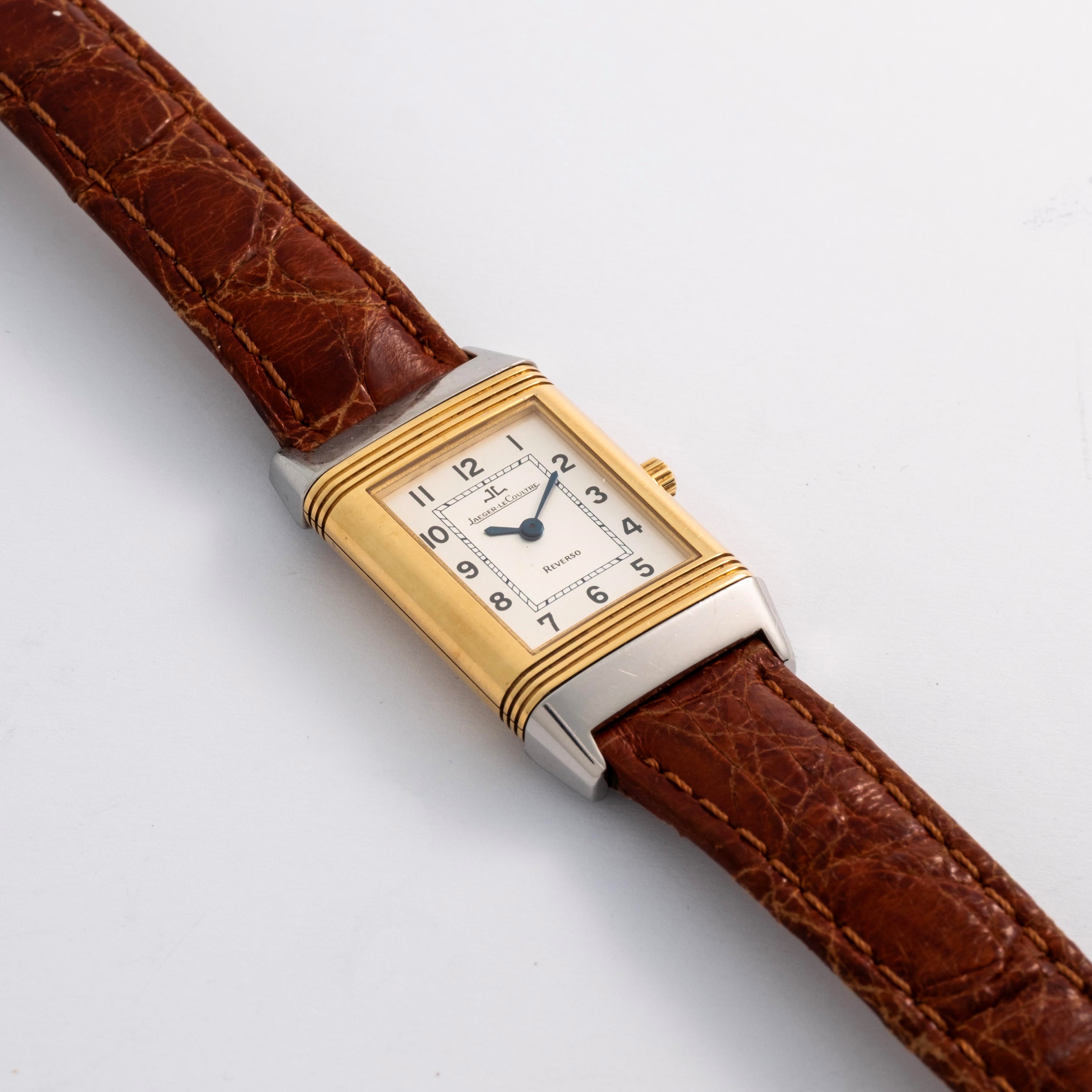Jaeger-lecoultre - Reverso Classique Lady ref. 260.5.08, orologio reversibile in acciaio e oro gi...