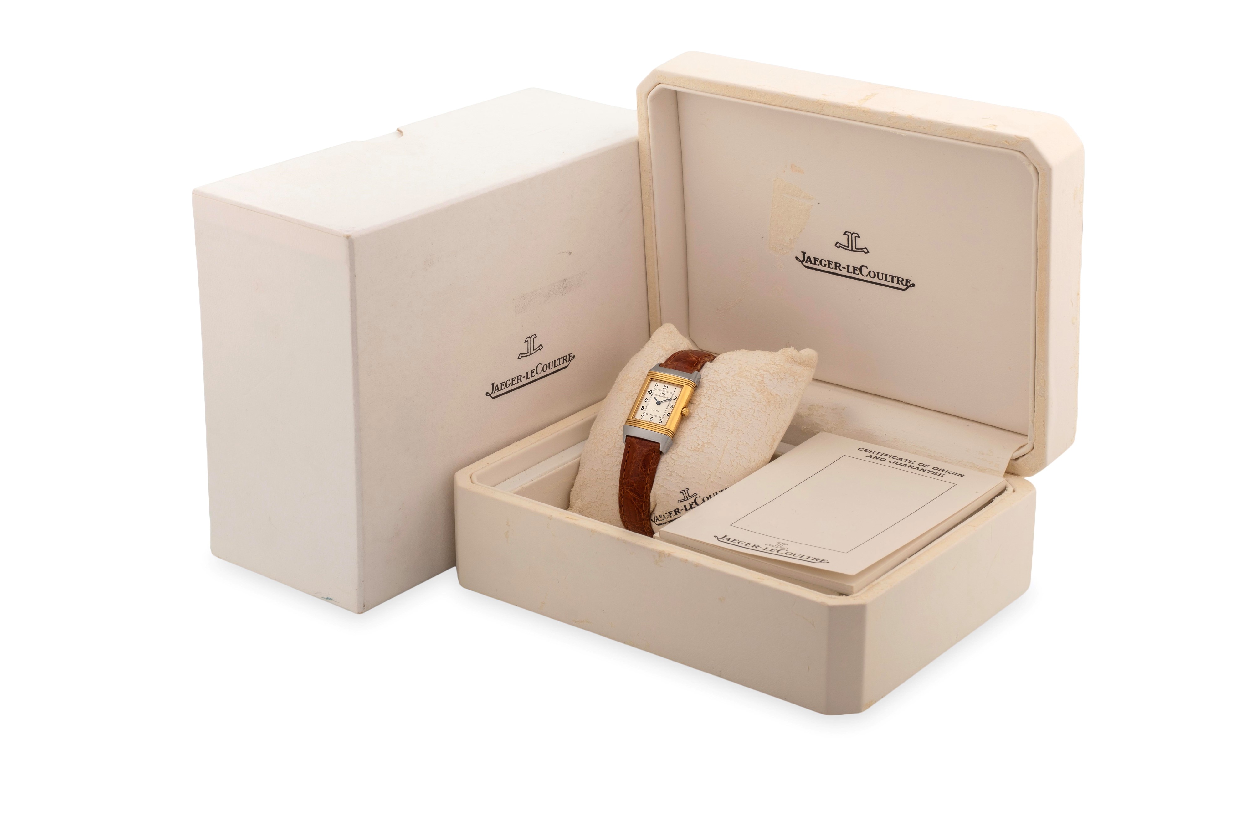 Jaeger-lecoultre - Reverso Classique Lady ref. 260.5.08, orologio reversibile in acciaio e oro gi...